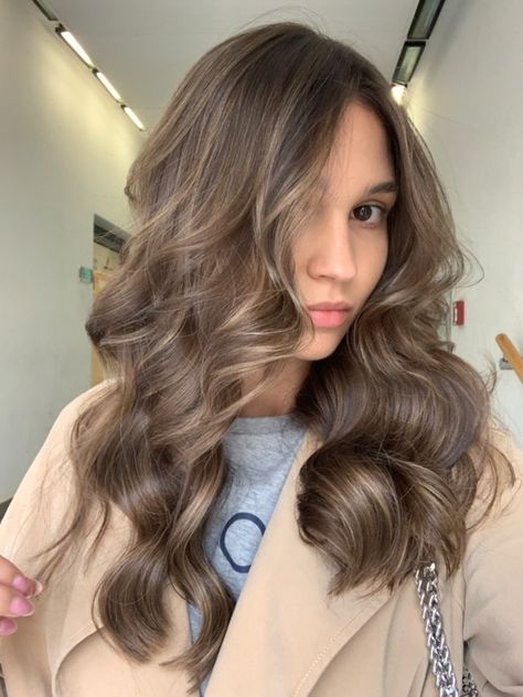 Light Brunette Hair Cool Tone, Brown Hair With Babylights Balayage, Mousey Brown Hair With Lowlights, Dimensional Brunette Light Brown, Level 7 Hair With Highlights, Ashy Brown Hair With Lowlights, Low Lights Before After, Mousy Brown Hair With Lowlights, Ash Brown Hair With Lowlights