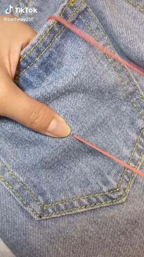 Tips Menjahit, Embroidery Jeans Diy, Diy Sy, Clothes Embroidery Diy, Denim Embroidery, Sew Ins, Hand Embroidery Videos, Basic Embroidery Stitches, Embroidery Stitches Tutorial