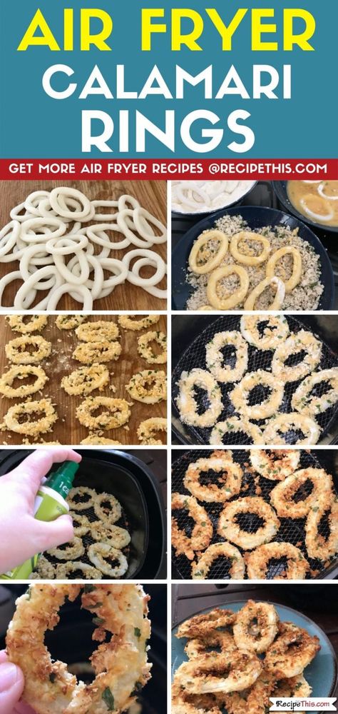 Air Fryer Squid, Calamari Rings Recipe, Air Fryer Calamari, Cooking Calamari, Calamari Rings, Squid Rings, Air Fryer Fish Recipes, Bbq Appetizers, Air Fryer Recipes Appetizers