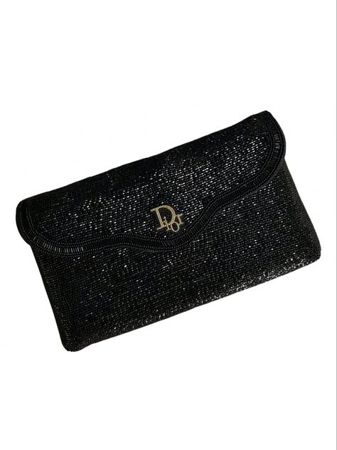 Luxury High-end Clutch Evening Bag, Dior Clutch Bag, Luxury Hand-embellished Clutch Evening Bag, Gucci Clutch Bag, Dior Caro Compact Zipped Wallet, Glitter Clutch Bag, Dior Clutch, Elegant Black Hand-embellished Clutch, Glitter Clutch