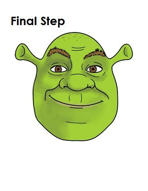 Shrek Cartoon, Shrek Silhouette, Shrek Doodle, Shrek Face Drawing, Shrek Drawing Easy, How To Draw Shrek, Shrek Paintings Canvas Easy, Shrek Painting Ideas, Shrek Art