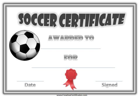 Free Printable Certificate Templates, Soccer Awards, Blank Certificate Template, Free Printable Certificates, Printable Sports, Football Awards, Award Template, Award Ideas, Awards Certificates Template