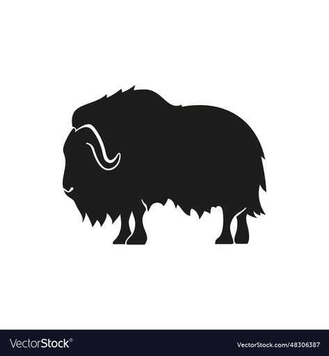 Musk ox simple icon vector image on VectorStock North America Animals, Musk Ox, Simple Icon, Winter Nature, Zoology, Transparent Png, Ox, Biology, Mammals