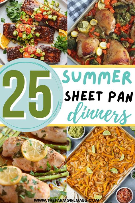 Healthy Summer Sheet Pan Dinners, Sheet Pan Summer Dinners, Summer Sheet Pan Meals, Summer One Pan Dinners, One Pan Summer Meals, Kid Friendly Sheet Pan Dinners, Healthy Easy Sheet Pan Dinners, Easy Summer Sheet Pan Dinners, Summer Sheet Pan Dinner Ideas