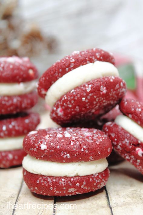 Red Velvet Cookie Sandwiches Sourdough Red Velvet Cookies, Valentine Sandwich Cookies, Red Velvet Cookie Sandwich, Red Velvet Pudding, Large Red Velvet Cookies, Chunky Red Velvet Cookies, Red Velvet Fudge, Red Velvet Sandwich Cookies, Velvet Desserts