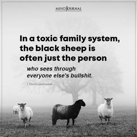 In a toxic family system, the black sheep is often just the person who sees through everyone else’s bullshit. #lifelessons #lifequotes #toxicfamily #blacksheep Toxic Family System, Greedy Quotes, Greedy People Quotes, Black Sheep Quotes, Sheep Quote, Toxic Family Quotes, Negativity Quotes, Greedy People, Black Sheep Of The Family