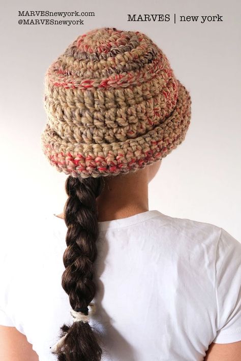 Chunky Crochet Hat, Bucket Hat Pattern, Crochet Shell Stitch, Crochet Cord, Handmade Yarn, Crochet Motif Patterns, Crochet Bucket, Crochet Bucket Hat, Bowler Hat