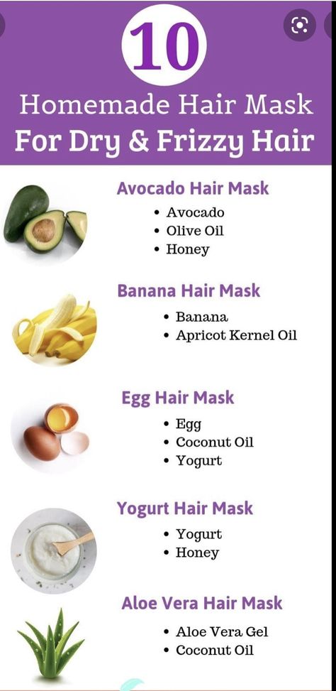 Diy For Frizzy Hair, Hair Mask For Frizzy Hair, Mask For Frizzy Hair, Yogurt Hair Mask, Egg Hair Mask, Banana Hair Mask, Egg For Hair, Caring For Frizzy Hair, Aloe Vera Hair Mask