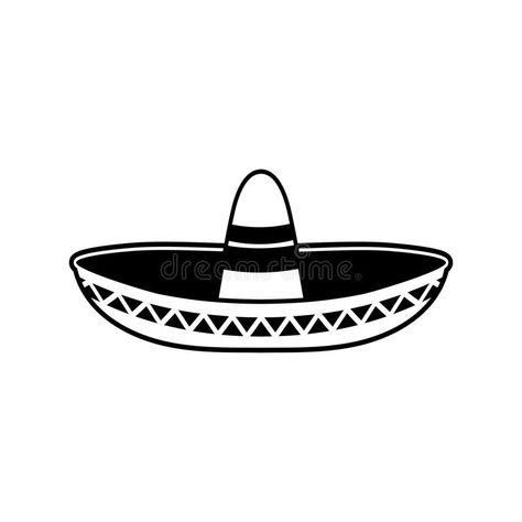 Sombrero flat icon. National Mexican hat. Cap in Mexico stock illustration Sombrero Illustration, Mexican Icons, Mexico Illustration, Italian Hat, Hat Vector, Mexican Hat, Blue Abstract Art, College Logo, Flat Icon