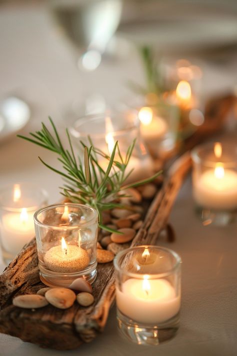 For a distinctive, earthy look, consider driftwood centerpieces in your wedding decor. See more ideas here. Stone Centerpieces, How To Display Rocks, Driftwood Centerpieces, Driftwood Wedding Centerpieces, Display Rocks, Pale Blue Hydrangea, Driftwood Wedding, Driftwood Centerpiece, Wedding Centerpiece Ideas