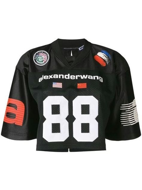 Alexander Wang cropped american football jersey Alexander Wang Jersey, Alexander Wang Outfit, Cropped Football Jersey, Jersey Crop Top, Cropped Jersey, Football Clothes, American Football Jersey, Image Swag, Clothing Manufacturer