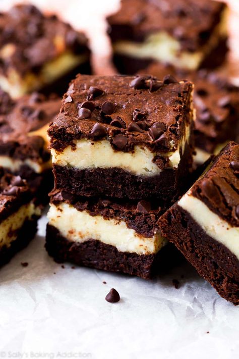 Mocha Cheesecake Brownies Sally Baking, Brownies Decorados, Mocha Cheesecake, Homemade Mocha, Layer Cheesecake, Cheesecake Brownies Recipe, Dessert Mousse, Cheesecake Brownie, Resep Brownies