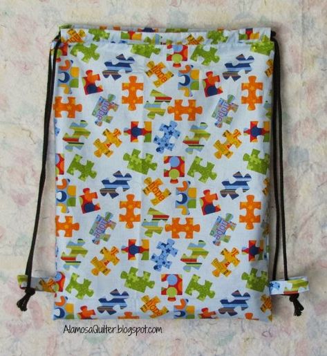 Potato Chip Block, Drawstring Backpack Tutorial, Quilted Bag Patterns, Sleepover Bag, Cinch Sack, Cinch Bag, Operation Christmas Child, Backpack Pattern, Dance Bag