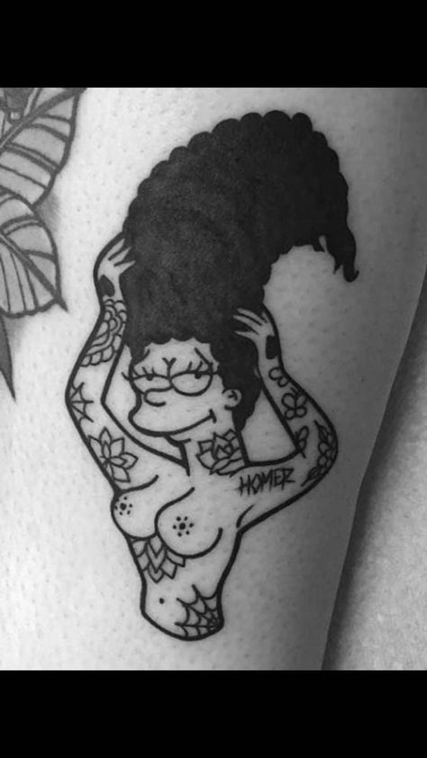 Kitten Tattoo, Simpsons Tattoo, Traditional Tattoo Inspiration, Abstract Tattoo Designs, Card Tattoo Designs, Tattoo Outline Drawing, Scary Tattoos, Marge Simpson, Tatuaje A Color