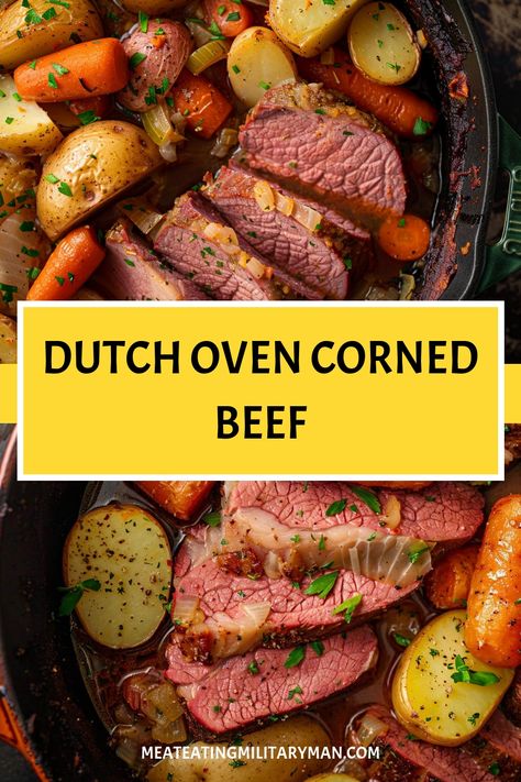 Easy Dutch Oven Corned Beef Recipe Oven Corned Beef, Dutch Oven Corned Beef, Dutch Oven Chili Recipe, Tender Corned Beef, Venison Chili Recipe, Baked Corned Beef, Slow Cooker Venison, Dutch Oven Beef, Cooking Corned Beef