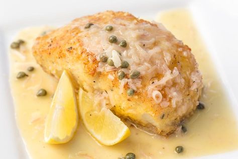 Creamy White Wine Lemon Caper Sauce Recipe for Pasta, Fish, Vegetables, Chicken & More (Cooks in 5 Minutes) | Sauces/Condiments | 30Seconds Food Ono Fish Recipe, Seafood Dinner Recipes, Lemon Caper Sauce, Baking Measurements, Recipe Cover, Hawaiian Food, Lemon Butter, Seafood Dinner, Fish Dishes