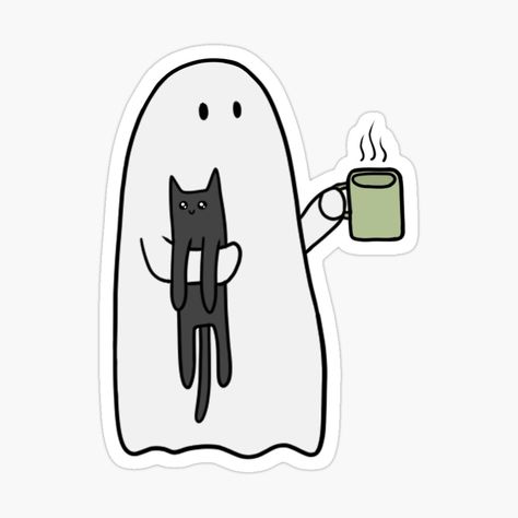 Line Art Stickers Printable, Different Types Of Ghosts Drawing, Witchy Stickers Aesthetic, Sticker Ideas Drawing, Tea Stickers Printable, Laptop Design Stickers, Simple Sticker Ideas, Halloween Stickers Aesthetic, Cute Ghost Stickers