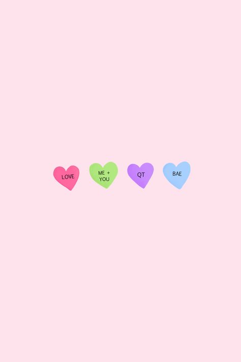 Candy Hearts Wallpaper, Hearts Wallpaper, Valentines Wallpaper, Candy Hearts, Heart Wallpaper, Heart Candy, Cute Wallpapers, Aesthetic Wallpapers, Candy