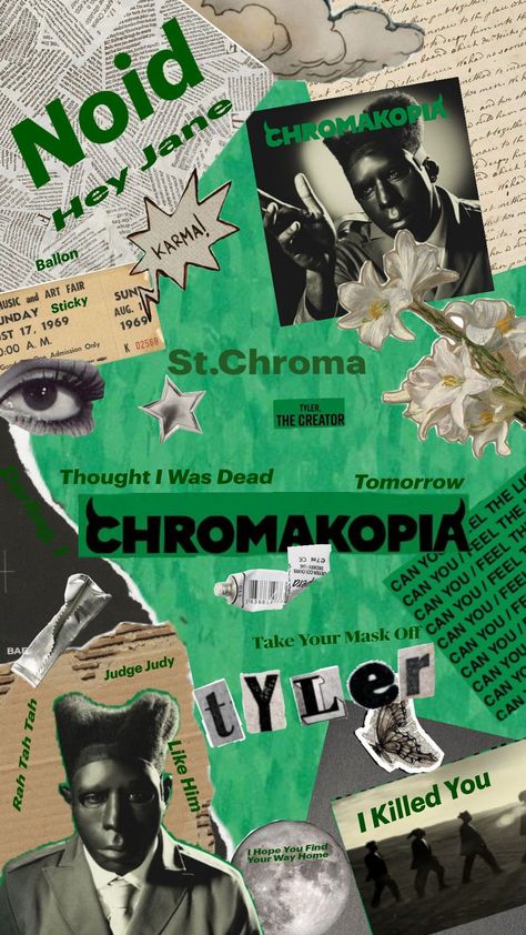 Added songs of the album Chromakopia Chromatopia Wallpaper, Chromatopia Tyler, Tyler The Creator Wallpaper, Album Cover Wallpaper Collage, Music Collage, Musical Art, Phone Wallpaper Patterns, Parenting Memes, Cute Wallpaper For Phone