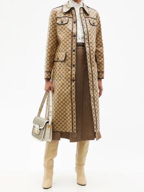 Final Flash, Midi Skirt And Boots, Skirt And Boots, Beige Trench Coat, Gucci Eyewear, Trench Coats Women, Red Satin, Polished Look, Trench Coat