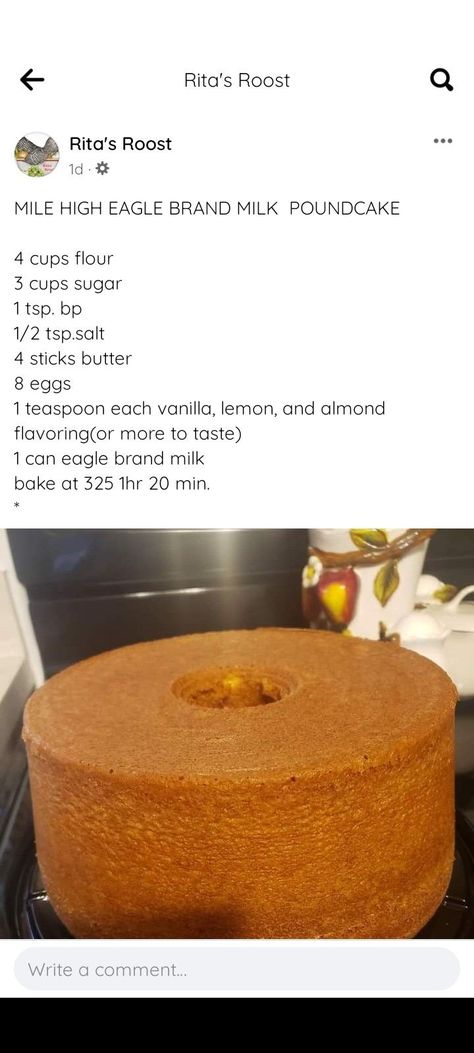 Eagle Brand Pound Cake, Eagle Brand Recipes, Cake Recipes Easy, Pound Cake Recipes Easy, Almond Pound Cakes, Sour Cream Pound Cake, Cake Recipes Easy Homemade, Cake Recipes From Scratch, Dessert Cake Recipes