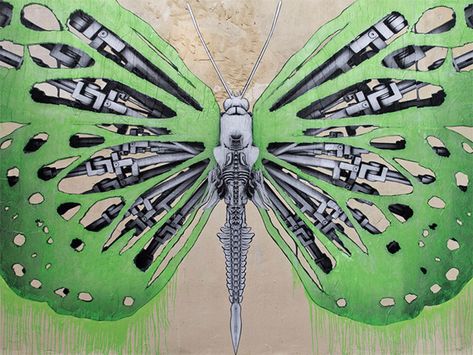 Street Artist Ludo Merges Technology and Nature to Create a New Order of Hybrid Organisms wheatpaste street art Wheatpaste Street Art, Man Vs Nature, Intuitive Artists, Nature Artists, Technology Art, Modern Crafts, New Order, Gcse Art, Man Vs