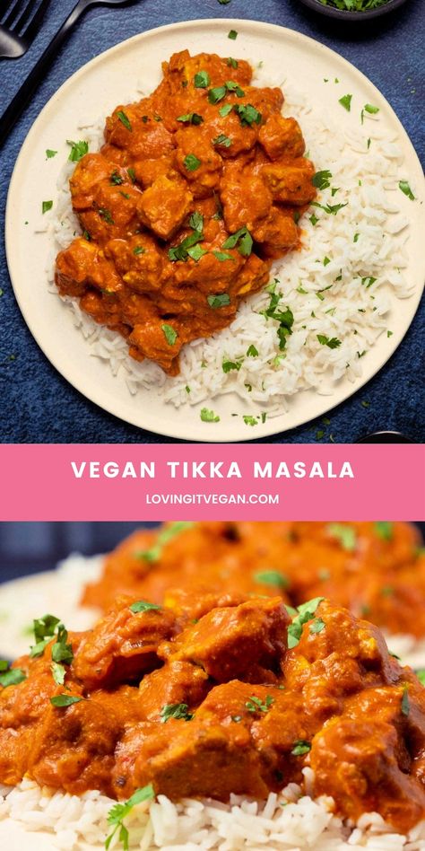 Vegetable Tikka Masala, Mushroom Tikka, Vegan Tikka Masala, Vegan Naan, Masala Sauce, Tikka Masala Recipe, Vegan Meal Plans, Vegan Cookbook, Chicken Tikka Masala