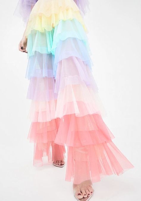 Tulle Pants, Rhinestone Dresses, Skandinavian Fashion, Metallic Pants, Rainbow Outfit, Pastel Palette, Ruffle Pants, Rhinestone Dress, Rave Wear