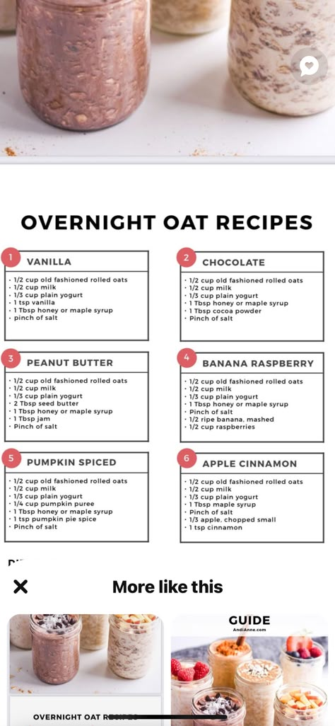 Plain Instant Oatmeal Recipes, How To Overnight Oats, Vanilla Overnight Oats Recipe, Overnight Oats Ratio, How To Make Overnight Oats, Instant Oatmeal Recipes, Oatmeal Overnight, Vanilla Overnight Oats, Night Oats