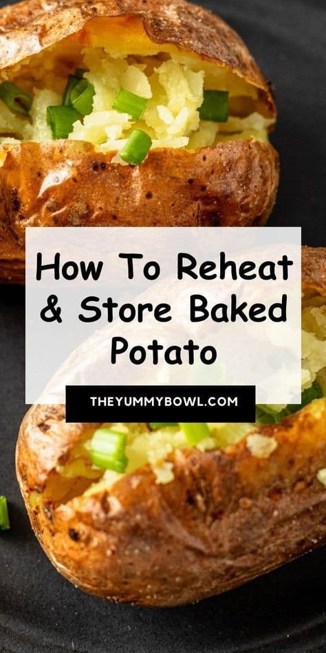 But what if you have leftover potatoes? Is it really possible to retain that fluffy potato texture with a crispy exterior after storing and reheating? This article walks you through the best practices of storage and the various reheating methods available to ensure that your leftover baked potatoes are just as delicious as they were when first cooked on the oven rack! Reheating Baked Potatoes, Reheat Baked Potato, Leftover Baked Potato, Instant Pot Vegetables, Leftover Baked Potatoes, Cooking Baked Potatoes, Best Baked Potato, Potato Storage, Twice Baked Sweet Potatoes