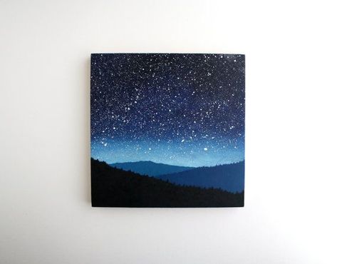 Sky Oil Painting, Sky Art Painting, Night Sky Painting, Small Canvas Paintings, Simple Canvas Paintings, Cute Canvas Paintings, Easy Canvas Art, Canvas Painting Designs, Art Painting Gallery