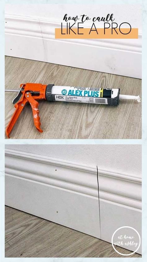 How To Redo Baseboards, Caulking Tips Baseboards, Caulk Baseboards Gap, Caulking Hacks Tips And Tricks, How To Caulk Baseboards Tips And Tricks, Easy Caulking Tips, Caulking Baseboards To Floor, How To Caulk Like A Pro, Baseboard Caulking