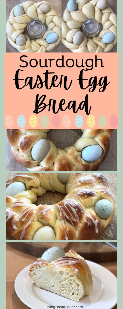 sourdough pane di pasqua Easter Brunch Sweets, Easter Egg Bread, Brunch Sweets, Easter Bread Recipe, Italian Easter Bread, Hearty Recipes, Egg Bread, Italian Easter, Braided Bread