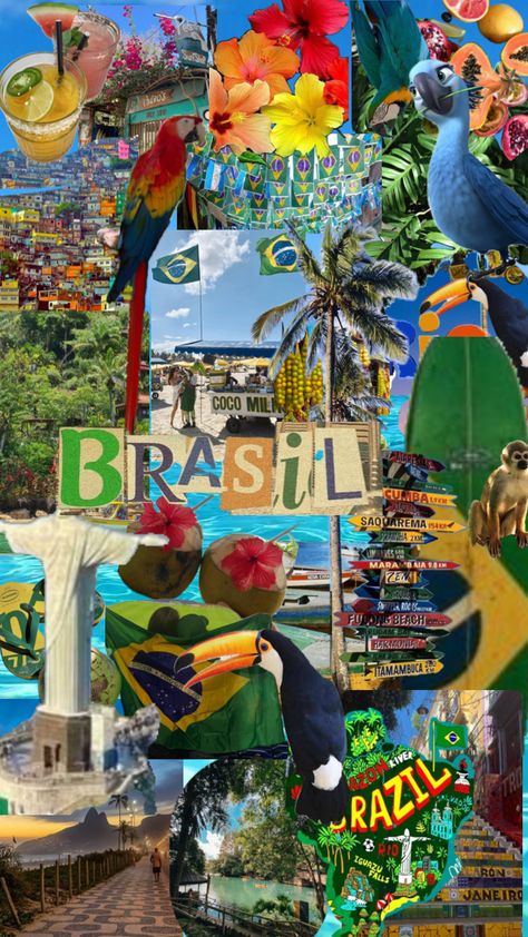 #brazil #riodejaneiro #summer #vacation #brazilasthetic #summeraesthetic Brazil Life, Jordan Rose, Brazil Wallpaper, Brazil Vacation, Brazil Culture, Travel Collage, Rio Brazil, Collage Diy, Travel Inspiration Destinations