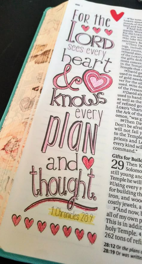 1 Chronicles 28:9 1 Chronicles Bible Journaling, Chronicles Bible Journaling, Bible Drawings, Journal Bible Quotes, Bible Journaling For Beginners, Bible Journals, Scripture Journal, Inspire Bible, Creative Bible