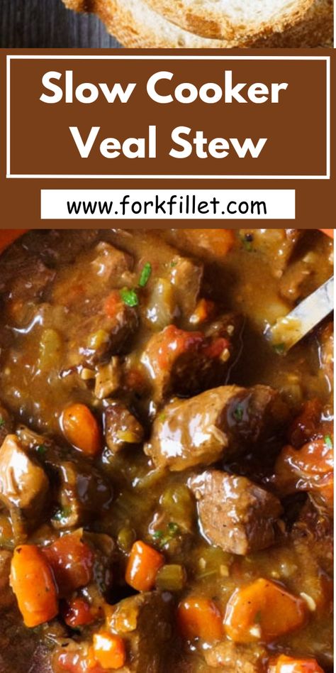 Well, you're in the right place because the Slow Cooker Veal Stew Recipe is here, and it's super easy to make and oh-so-yummy. Veal Chunks Recipe, Veal Shoulder Recipes, Veal Stew Recipes Slow Cooker, Veal Cubes Recipes, Veal Stew Meat Recipes, Veal Stew Recipes, Ground Veal Recipes, Shabbat Dinner Recipes, Slow Cooker Stew Recipes