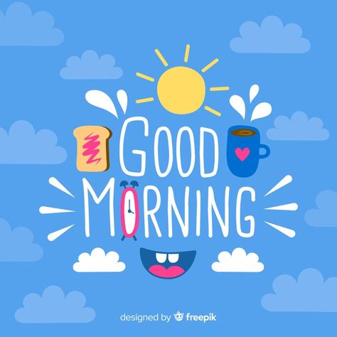 Beautiful good morning lettering backgro... | Free Vector #Freepik #freevector #background Good Morning Pics, Morning Friday, Morning Cartoon Images, Good Morning Love Memes, Good Morning Funny Meme, Good Morning Letter, Cute Good Morning Meme, Very Good Morning Images, Good Morning Meme