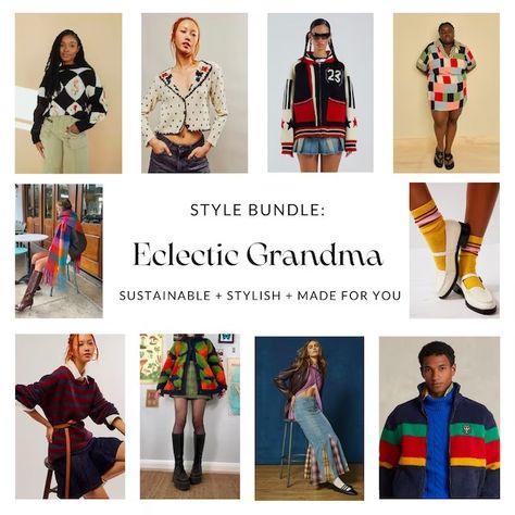 SapphireDreaminStyle - Etsy Mid Century Modern Clothing Style, Eccentric Grandpa Style, Eclectic Grandma Aesthetic, Eclectic Grandpa Outfit Women, Eclectic Capsule Wardrobe, Grandpa Style Women, Eccentric Grandpa, Eclectic Fashion Vintage, Eclectic Grandma Fashion