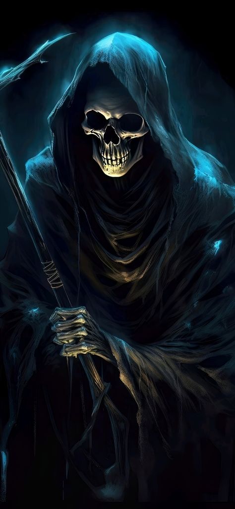 Grim Reaper Images, Live Without Regrets, Grim Reaper Tattoo, Reaper Tattoo, Grim Reaper Art, Skull Art Drawing, Scifi Fantasy Art, Dark Souls Art, Gothic Fantasy Art