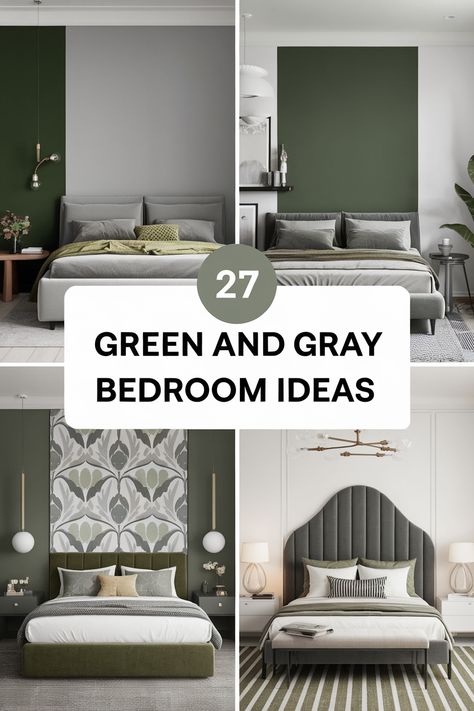 Create a dreamy green and gray bedroom aesthetic with our curated collection of 27 stunning decor ideas. Find inspiration for your next room makeover with beautiful color combinations, furniture choices, and accent pieces. Get ready to transform your bedroom into a sanctuary you'll love. Lime Green Room Ideas Bedroom, Green Gray Bedroom, Gray And Green Bedroom Ideas, Gray Bedroom Aesthetic, Green And Gray Bedroom, Green Reading Nook, Lime Green Rooms, Gray Bedroom Decor, Green Window Treatments