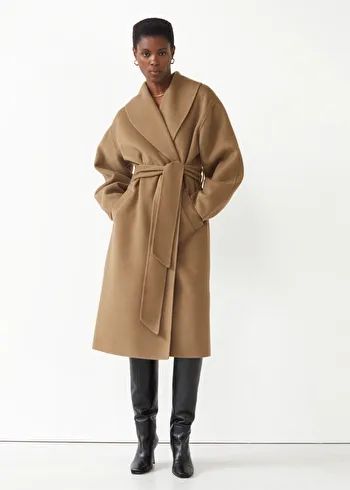 Oversized Shawl Collar Coat - Caramel - Woolcoats - & Other Stories US Shawl Collar Coat, Wool Coat Women, Collar Coat, Classic Coats, Camel Coat, Wool Shawl, Collared Coat, Oversized Coat, Wool Blend Coat