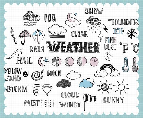 Hand drawn weather icon royalty free illustration Doodle Illustrations, Studera Motivation, Printable School, Sketch Note, Arte Doodle, Doodle Art Journals, Doodle Tattoo, Illustrator Design, Doodle Icon