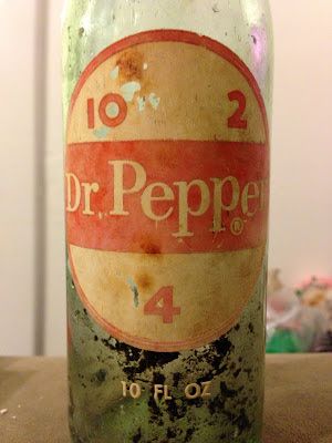 10-2-4 Dr Pepper Soda, Vintage Glass Bottles, Antique Finds, Soda Bottle, Aqua Glass, Soda Bottles, Dr Pepper, Tito's Vodka Bottle, Rosé Wine Bottle