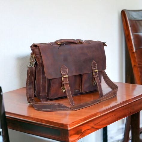 Brown Leather Laptop Bag, Laptop Carrier, Leather Laptop Bag, Leather Laptop, Leather Bags Handmade, Goat Leather, Leather Messenger, Handcrafted Leather, Messenger Bags