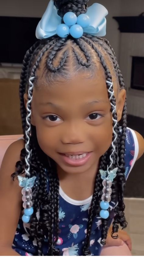 Nine Year Old Hairstyles, Braids With Heart, Half Up Half Down Braids, Half Down Braided Hairstyles, Down Braided Hairstyles, Half Up Half Down Braided, Natural Hair Puff, Daughter Hairstyles, Toddler Braids