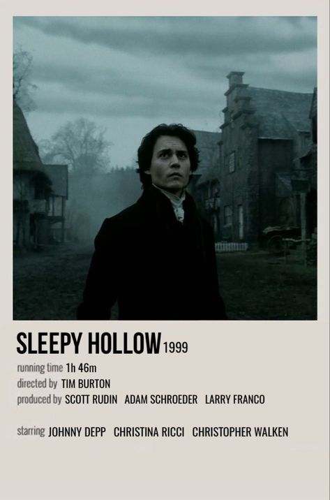 Sleepy Hallow Poster, Sleepy Hollow Movie Poster, Gothic Movie Poster, Gothic Movies List, Halloween Movies Poster, Tim Burton Movie Posters, Tim Burton Sleepy Hollow, Tim Burton Poster, Sleepy Hollow Aesthetic