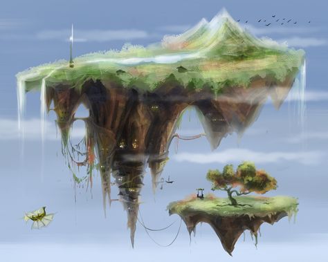 fly island Flying Island Drawing, Flying Castle, Flying Island, Fantasy Locations, Sky Dragon, Mountain Sketch, Environment Projects, Floating Islands, Floating Island