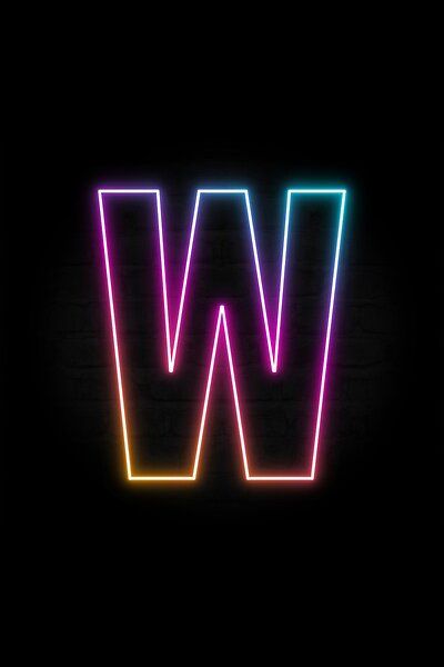 W Wallpaper Letter, W Letter Design, Ducky Bhai, W Font, Retro Synthwave, W Letter, Neon Letters, Cracked Wallpaper, A State Of Trance