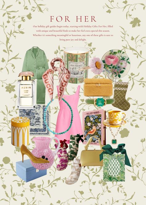 Holiday Gifts: For Her - Julia Berolzheimer Coquette Gifts Ideas, Holiday Gift Guide Design, Gift Guide Magazine, Trendy Christmas Gifts, Gift Guide Design, Self Help Skills, Preppy Gifts, Gift Guide Women, Personal Gifts