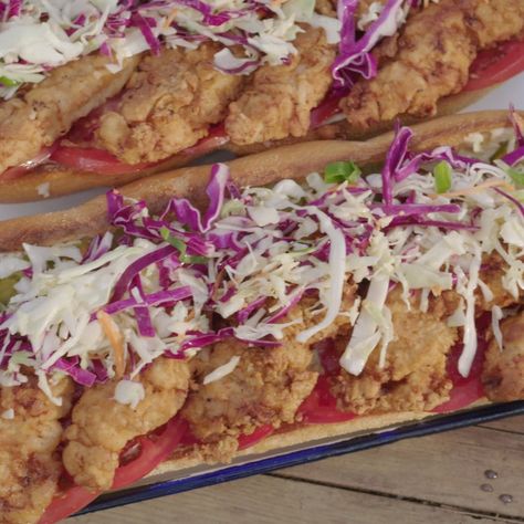 Kardea Brown Fried Chicken, Delicious Ms Brown Recipes, Kardea Brown Recipes, Delicious Miss Brown, Kardea Brown, Vinegar Coleslaw, Red Cabbage Slaw, Brown Recipe, Celebrity Recipes